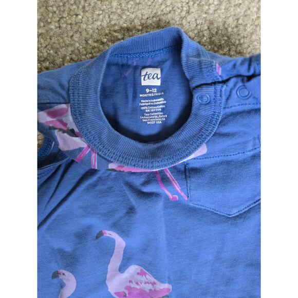 Tea Collection Sea Turtle and Flamingo Romper 2 Piece Bundle Set Size 9-12 Month - Picture 7 of 7